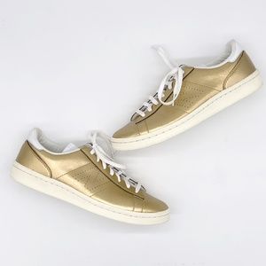 J Crew x New Balance 791 Gold Leather Court Shoes